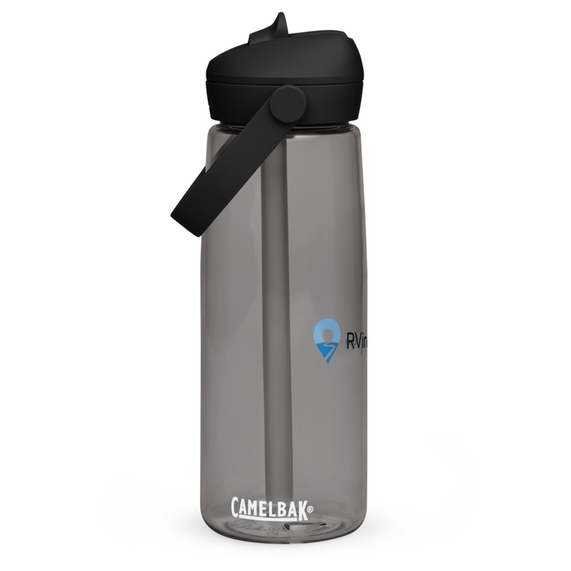 Flip straw water bottle