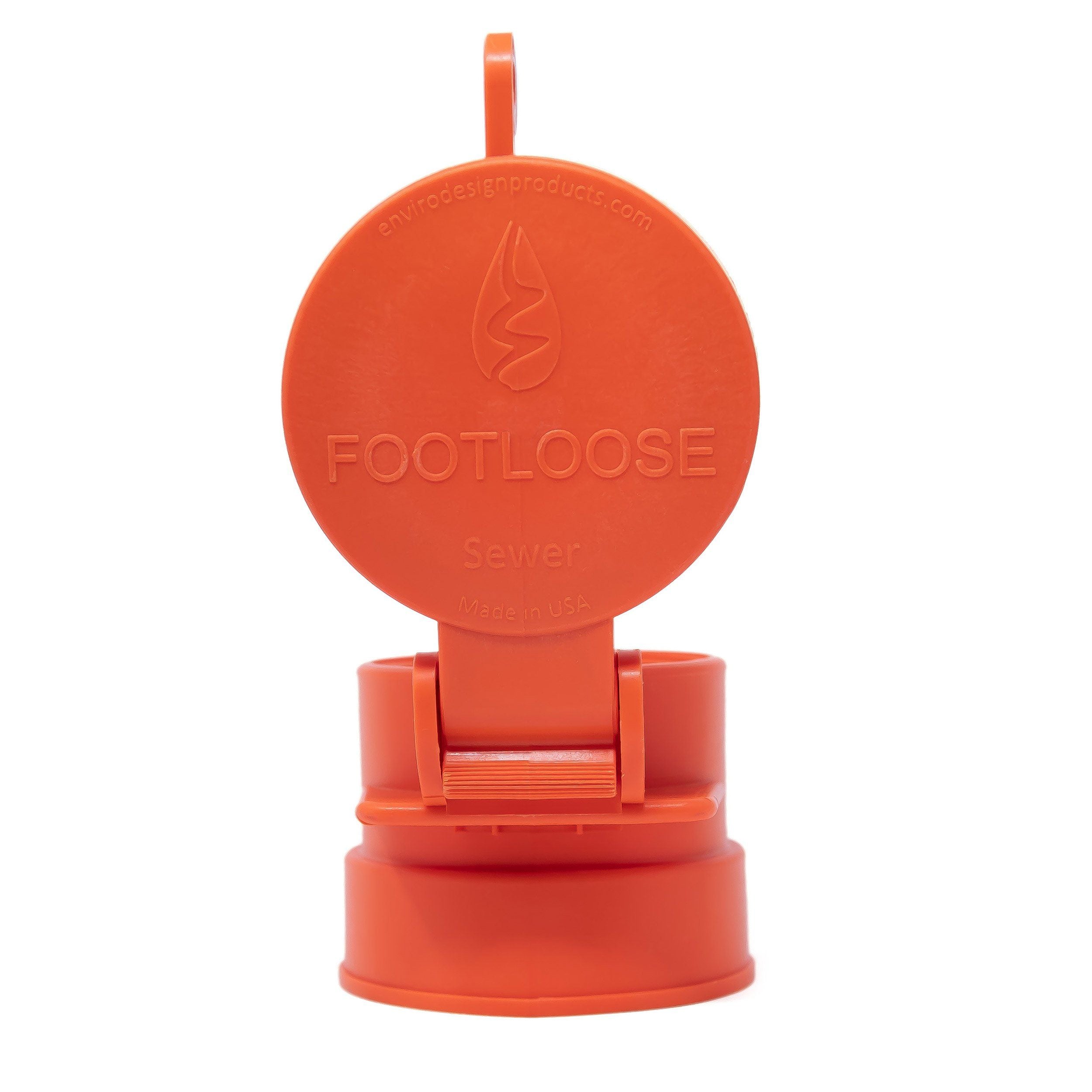 FootLoose Tapa de alcantarillado para sitio de RV, 4" naranja hembra