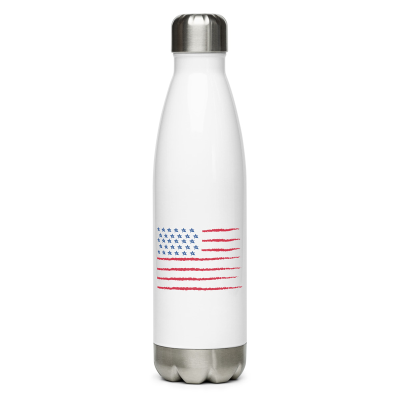 USA Flag RVing Life Water Bottle