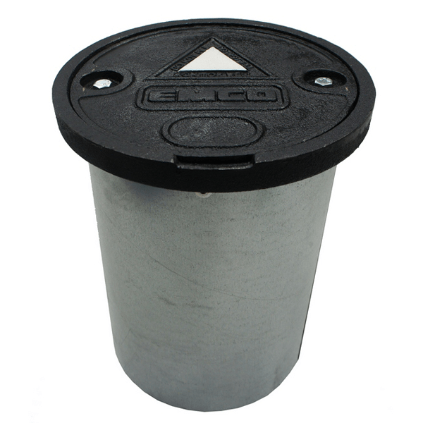 Monitoring Manhole Cover, Round 8" x 12", Black Ductile Lid