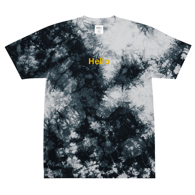 Embroidered Oversized Tie-Dye Shirt